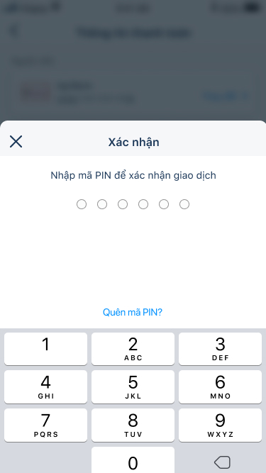 Input password to finish transaction