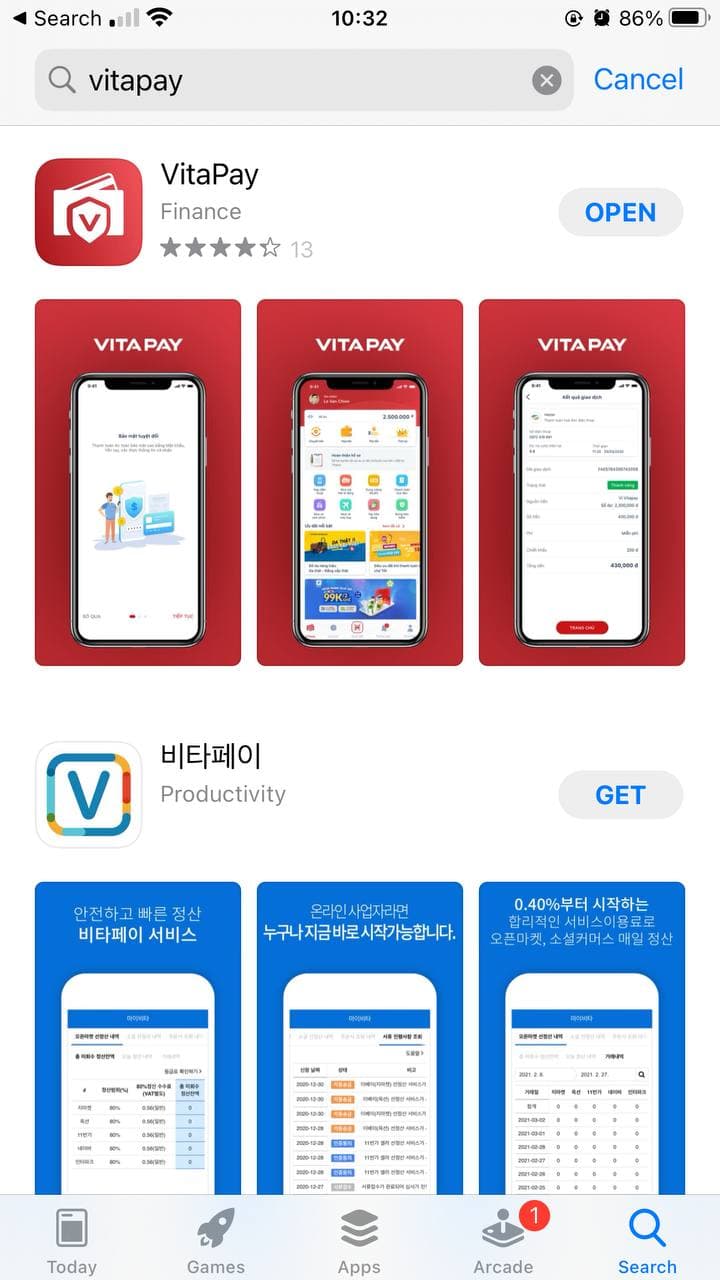 Download Vitapay app